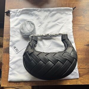 JW PEI Black Woven Shoulder Bag